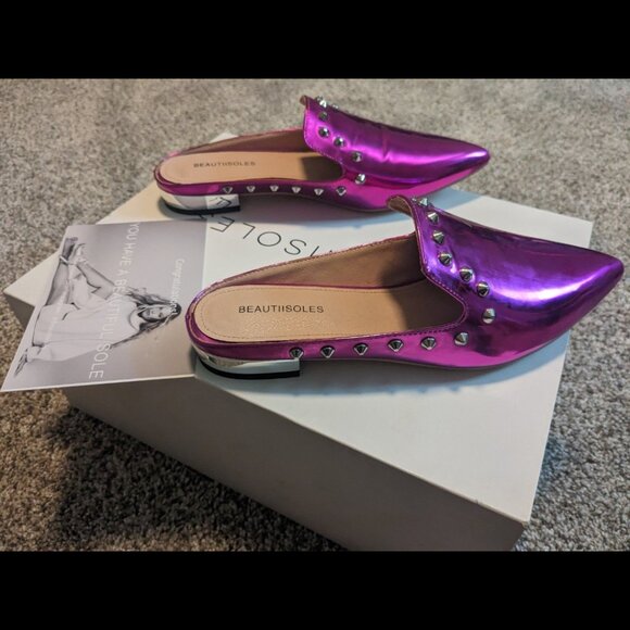Beautiisoles metallic studded mule - Picture 5 of 6